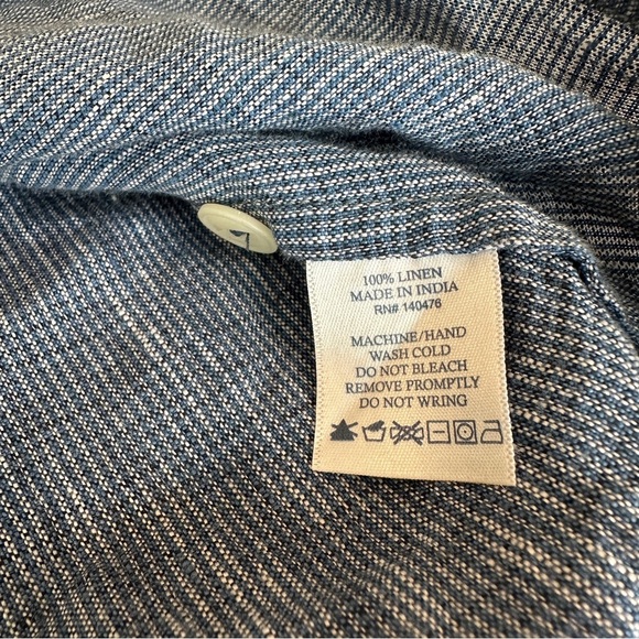 Faherty 100% Linen Short Sleeve Button Down Women's Blouse - Size Large - Picture 9 of 9